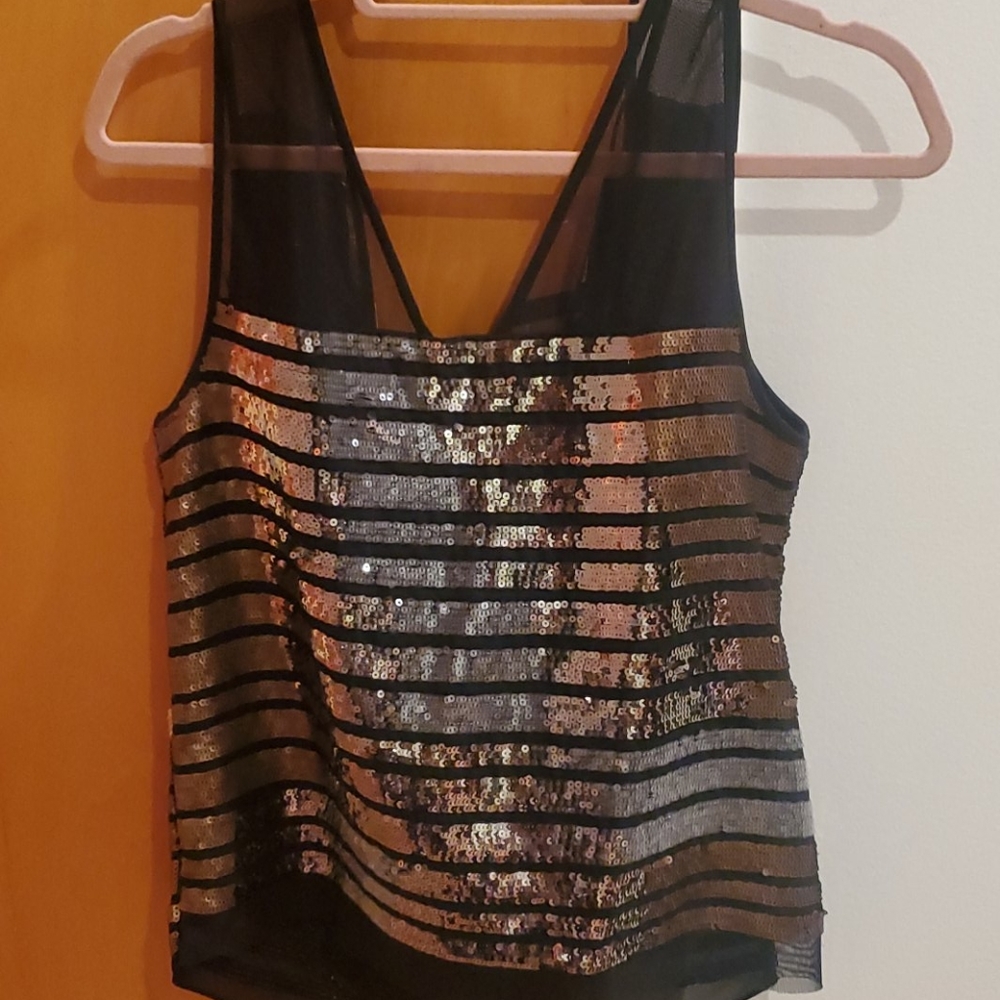 BCBGMAXAZRIA Sequins Top
